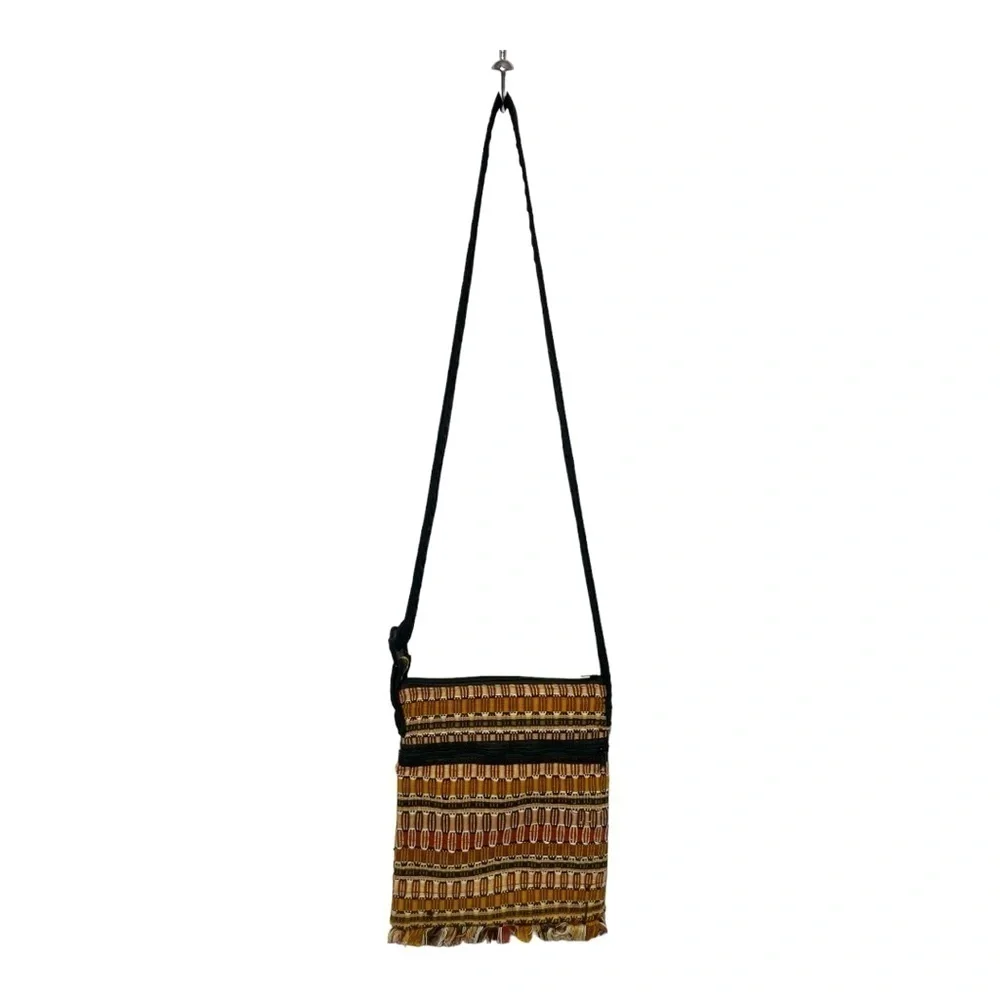 Panalito Guatemalan Woven Crossbody Travel Bag | Ethnic Handwoven Fringe